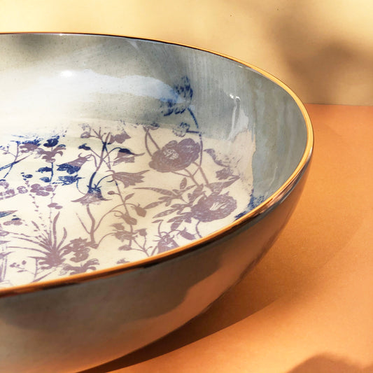 Blue Florals Serving Bowl