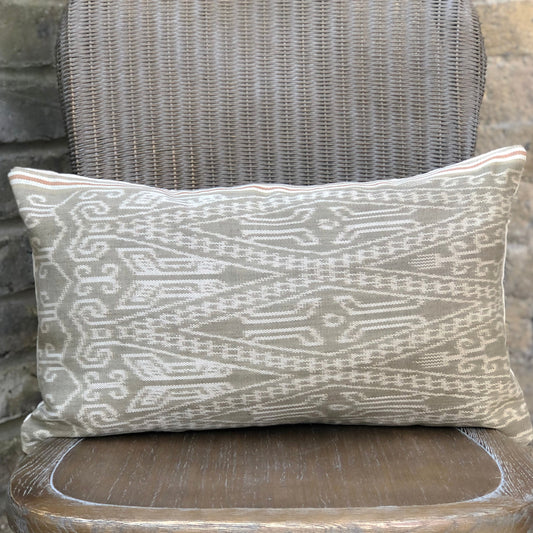 Ikat Lumbar Pillow Cover - Dayak Olive