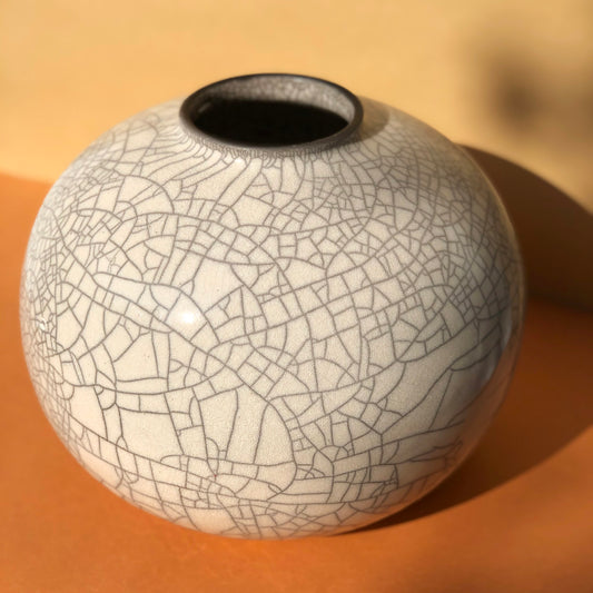 Round Raku Vase