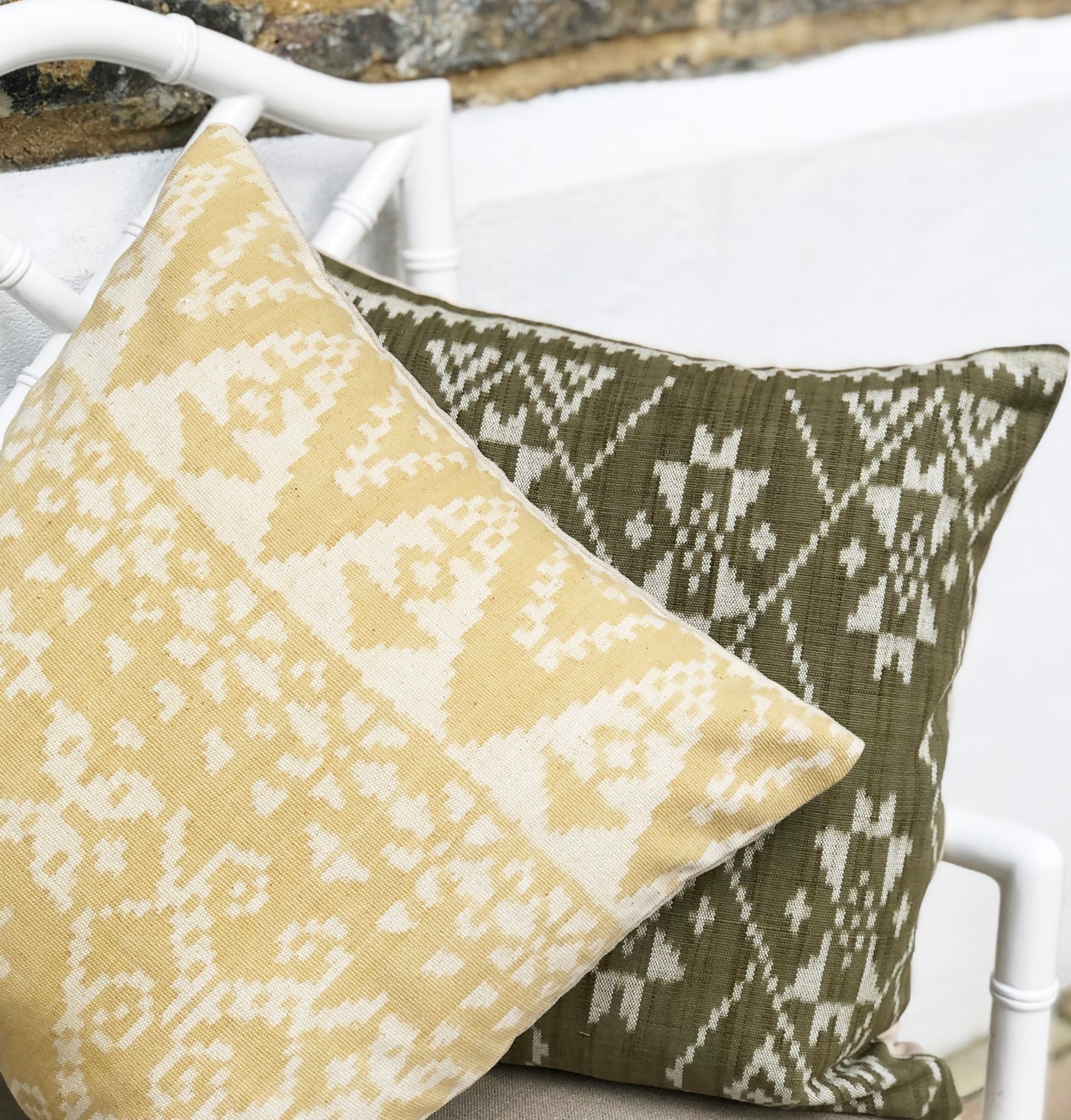 Ikat Cushion Cover - Yellow