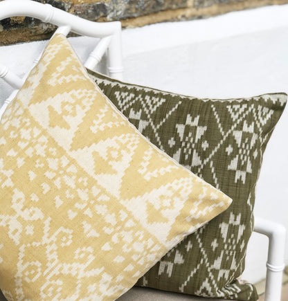 Ikat Cushion Cover - Yellow