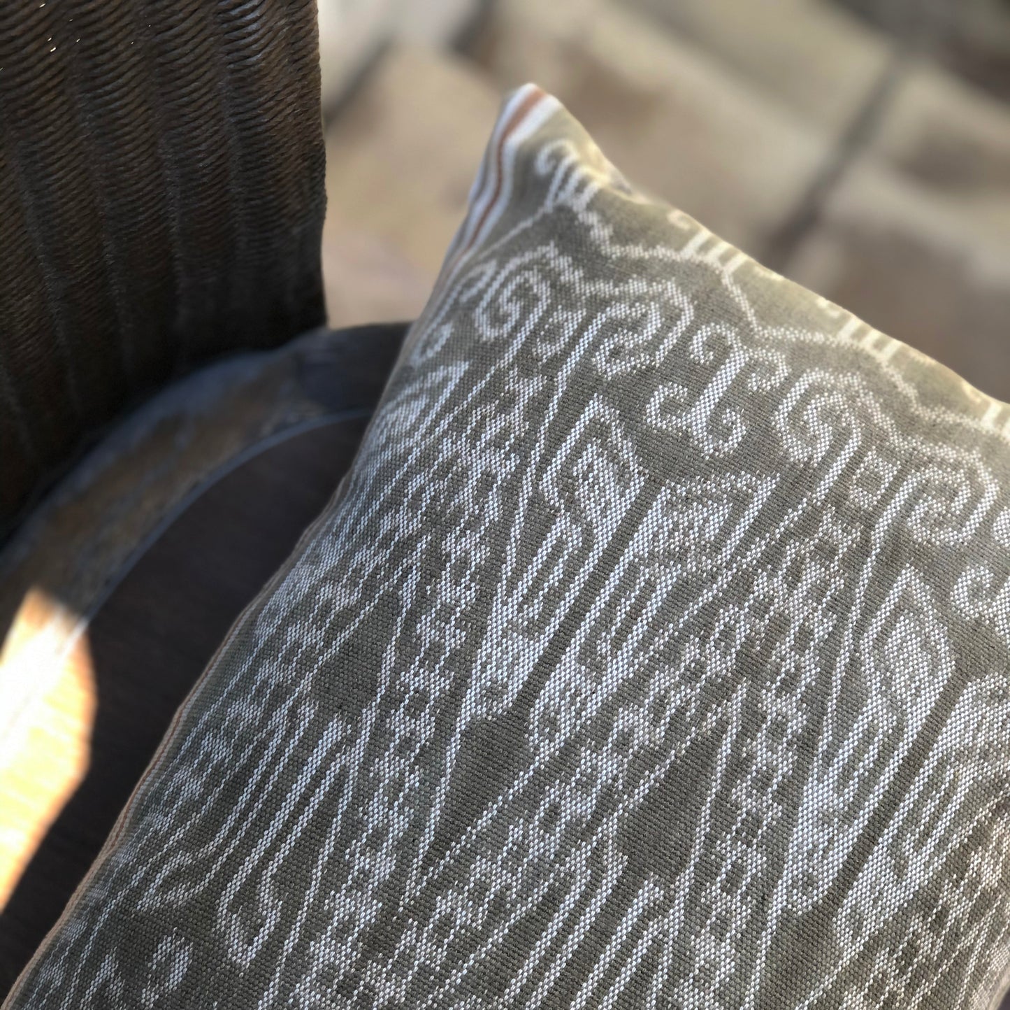 Ikat Lumbar Pillow Cover - Dayak Olive