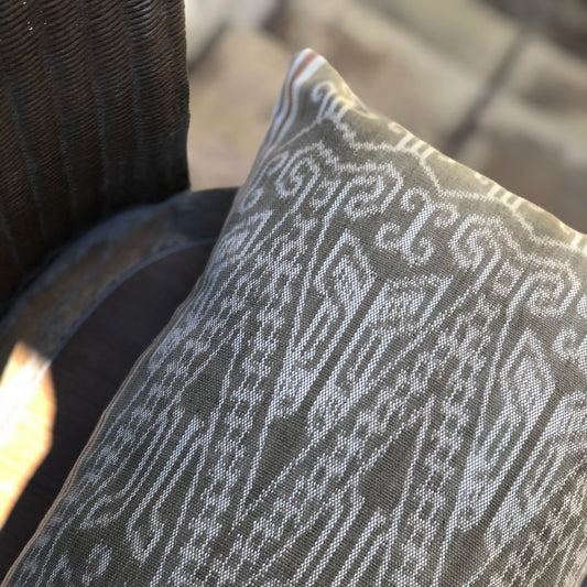 Ikat Lumbar Pillow Cover - Dayak Olive