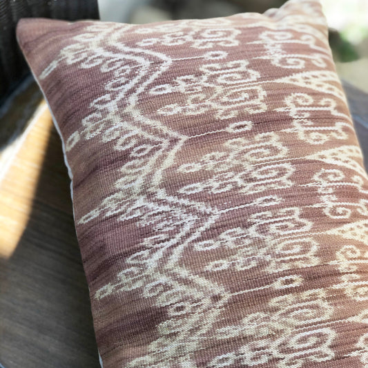 Ikat Lumbar Pillow Cover - Dayak Russet