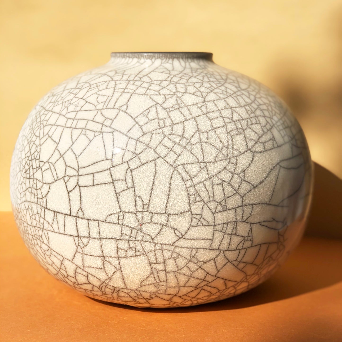 Round Raku Vase