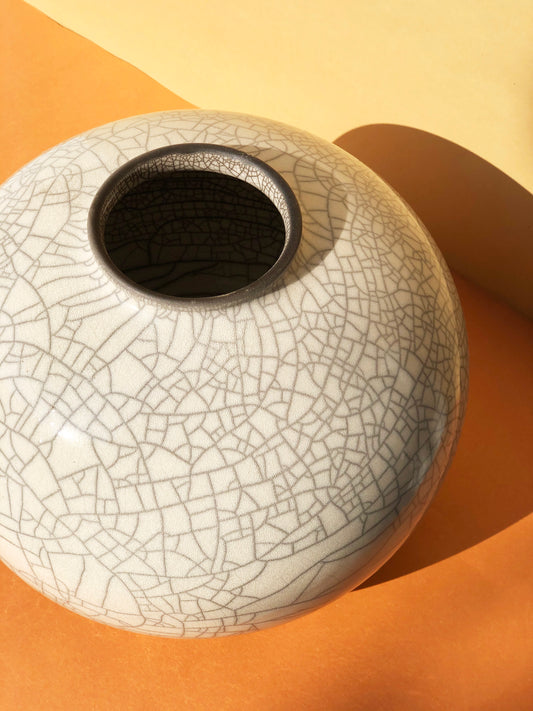 Round Raku Vase